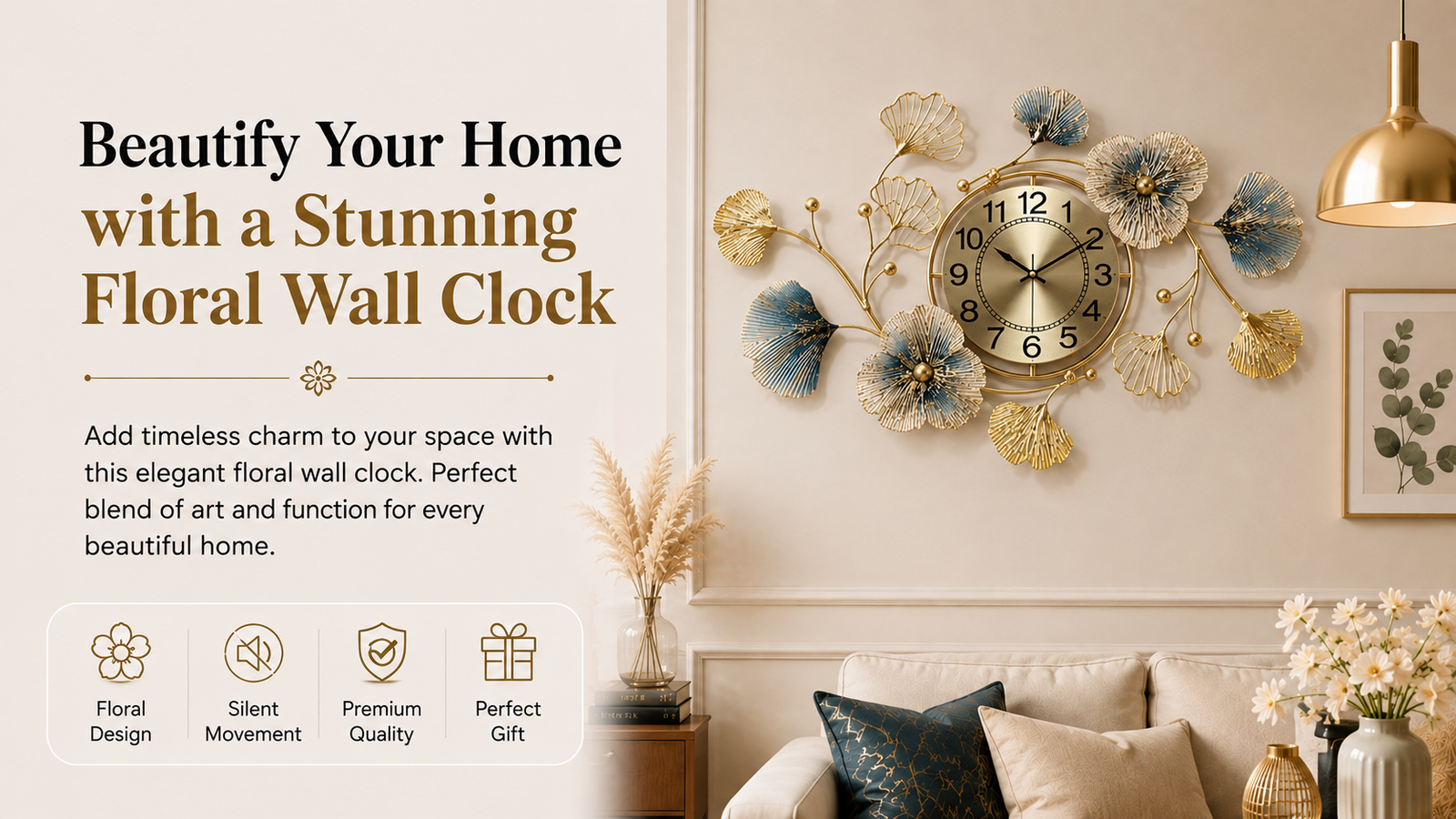 Beautify Your Home with a Stunning Floral Wall Clock